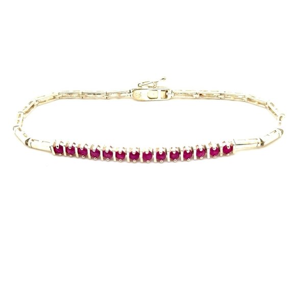 925 Silver Rubies Bracelet - Picture 1 of 5